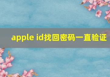 apple id找回密码一直验证